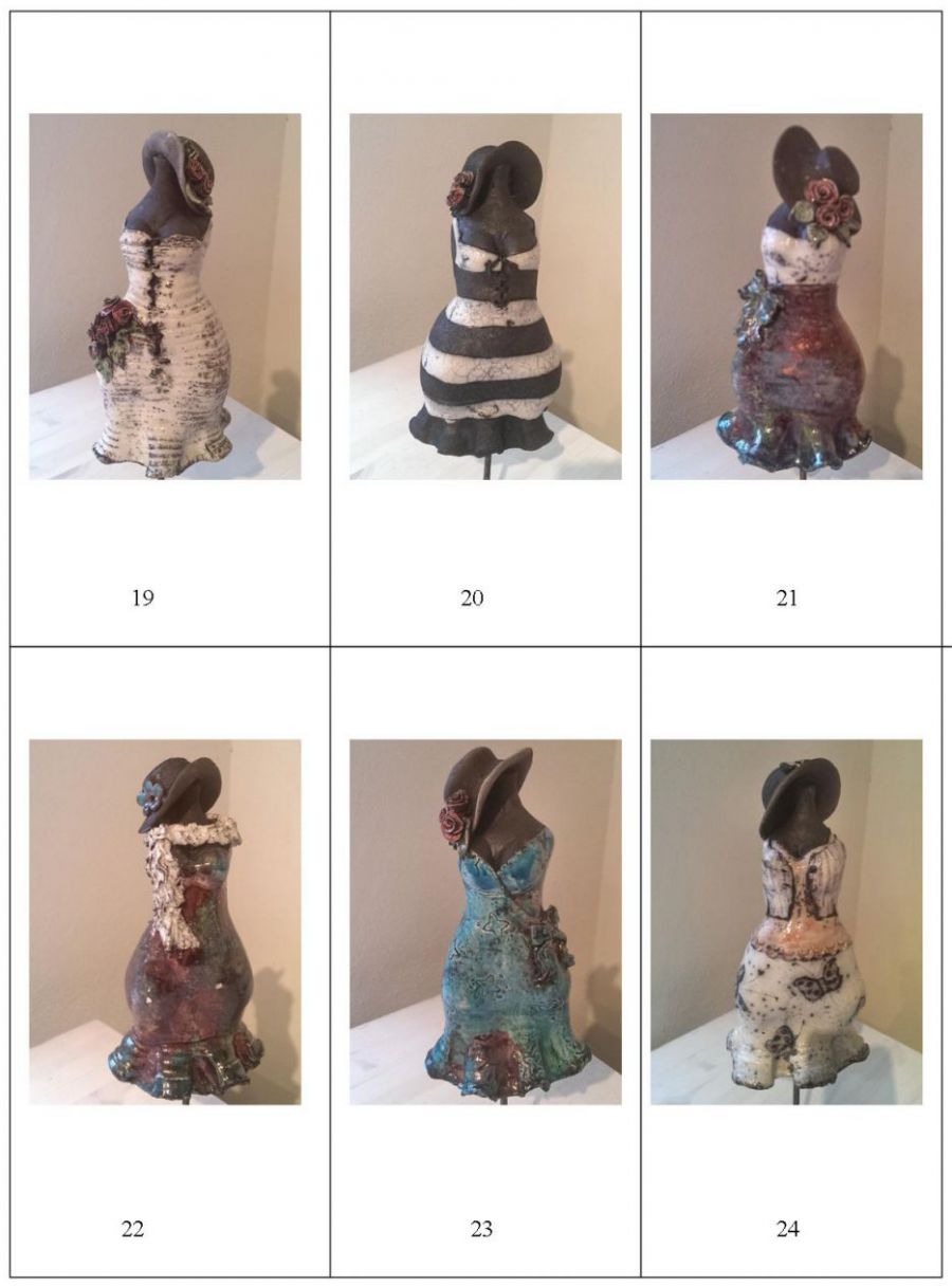 raku-giner af Lene Hansen og Nelly Gaskin keramisk skulpturer raku keramik keramiker